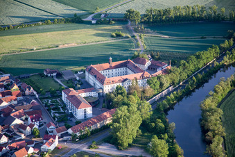 Aerial view of District Heidenfeld in Röthlein in the state Bavaria, Germany