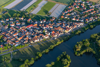 Aerial photograpy of District Hirschfeld in Röthlein in the state Bavaria, Germany