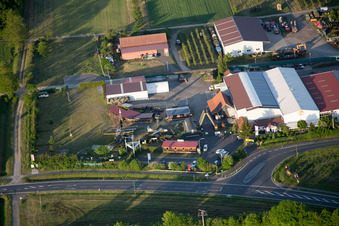Aerial view of Military Museum in the district Stammheim in Kolitzheim in the state Bavaria, Germany