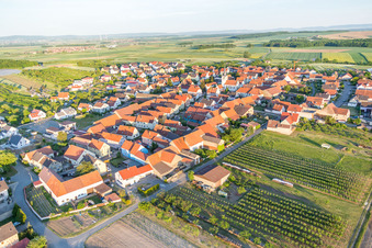 District Lindach in Kolitzheim in the state Bavaria, Germany from above