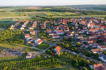 District Lindach in Kolitzheim in the state Bavaria, Germany seen from above