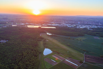 Schweinfurt-Süd Airport EDFS at sunset in Gochsheim in the state Bavaria, Germany