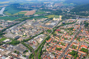 Ohsener Straße industrial area with Stephan Machinery GmbH, Schaeffler Ultra Precision Drives GmbH and Ammann in Hameln in the state Lower Saxony, Germany