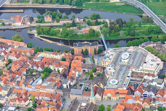 CITY GALLERY and Pfortmühle on the Weser in Hameln in the state Lower Saxony, Germany
