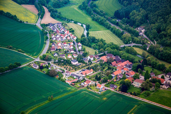 Village on the river bank areas of Emmer in Welsede in the state Lower Saxony, Germany