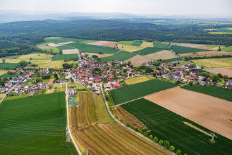 Aerial view of District Lüntorf in Emmerthal in the state Lower Saxony, Germany