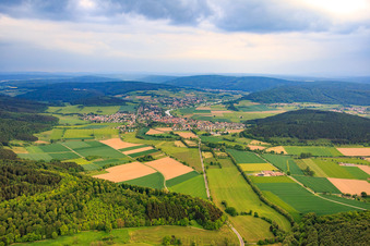 View of the Weser from the north in Bodenfelde in the state Lower Saxony, Germany