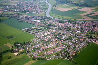 Town View of the streets and houses of the residential areas in Bodenfelde in the state Lower Saxony