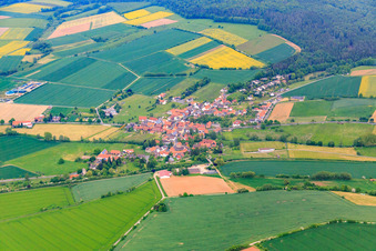 Village view from the northeast in the district Arenborn in Wesertal in the state Hesse, Germany