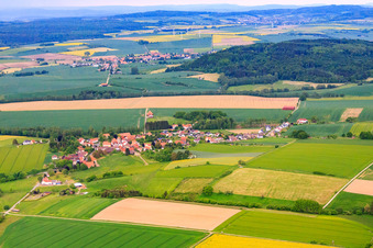 Village view from the north in the district Eberhausen in Adelebsen in the state Lower Saxony, Germany