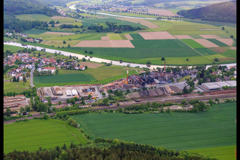 Wood processing on the banks of the Weser by proFagus GmbH in Bodenfelde in the state Lower Saxony, Germany