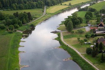 Weser ferry Wahmbeck in the district Wahmbeck in Bodenfelde in the state Lower Saxony, Germany
