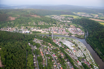 Town on the banks of the river of the Weser river in the district Karlshafen in Bad Karlshafen in the state Hesse