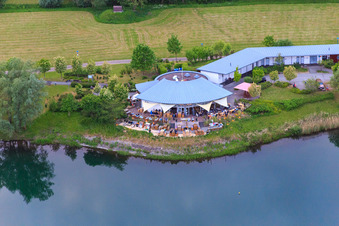 Aerial view of Flotsam Höxter in Höxter in the state North Rhine-Westphalia, Germany