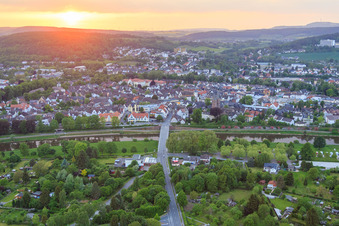 Fürstenberger Straße to the Weser Bridge in Höxter in the state North Rhine-Westphalia, Germany