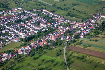 From the north in the district Völkersbach in Malsch in the state Baden-Wuerttemberg, Germany