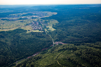 Aerial view of District Langenalb in Straubenhardt in the state Baden-Wuerttemberg, Germany
