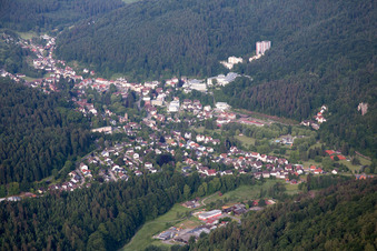 Aerial view of District Bleiche in Bad Herrenalb in the state Baden-Wuerttemberg, Germany