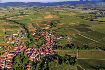 Village view from the east in Dierbach in the state Rhineland-Palatinate, Germany