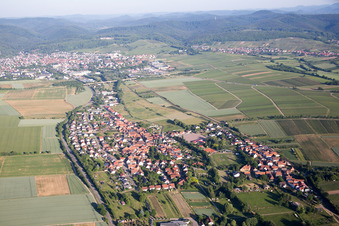 Aerial photograpy of District Drusweiler in Kapellen-Drusweiler in the state Rhineland-Palatinate, Germany