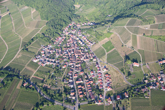 Aerial photograpy of District Gleishorbach in Gleiszellen-Gleishorbach in the state Rhineland-Palatinate, Germany