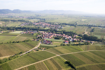 Oblique view of District Klingen in Heuchelheim-Klingen in the state Rhineland-Palatinate, Germany