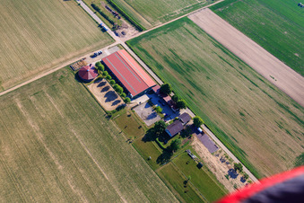 Aerial view of Equestrian center Fohlenhof in Steinweiler in the state Rhineland-Palatinate, Germany