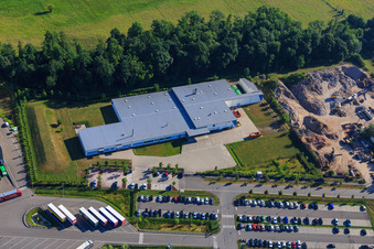 Horst Industrial Estate, Alfa Aesar GmbH in the district Minderslachen in Kandel in the state Rhineland-Palatinate, Germany from the drone perspective