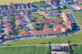 Aerial view of On the high trail in Kandel in the state Rhineland-Palatinate, Germany