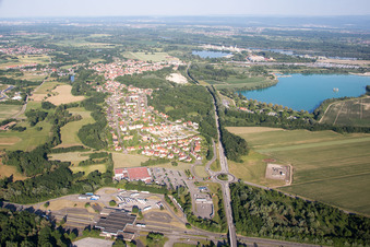 Lauterbourg in the state Bas-Rhin, France from above