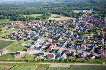 Niederrœdern in the state Bas-Rhin, France seen from a drone