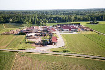 Oblique view of Niederrœdern in the state Bas-Rhin, France