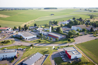 Oblique view of Soultz-sous-Forêts in the state Bas-Rhin, France