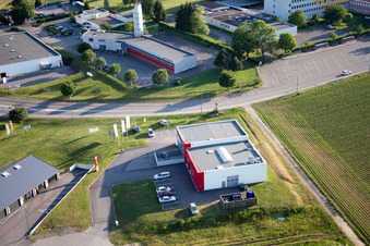 Soultz-sous-Forêts in the state Bas-Rhin, France from above