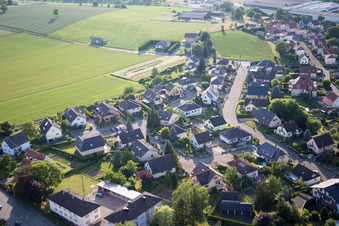 Soultz-sous-Forêts in the state Bas-Rhin, France from the drone perspective