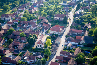 Church building in the village of in Kutzenhausen in Grand Est, France