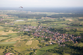 Aerial view of Mitschdorf in the state Bas-Rhin, France