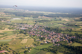Aerial photograpy of Mitschdorf in the state Bas-Rhin, France