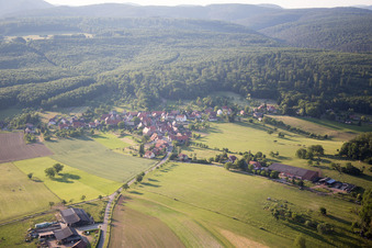 Aerial view of Mattstall in the state Bas-Rhin, France