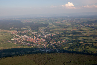 Aerial view of Wissembourg in the state Bas-Rhin, France