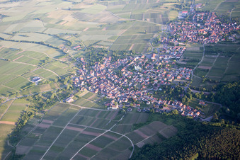 Aerial photograpy of District Rechtenbach in Schweigen-Rechtenbach in the state Rhineland-Palatinate, Germany