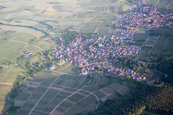 Oblique view of District Rechtenbach in Schweigen-Rechtenbach in the state Rhineland-Palatinate, Germany