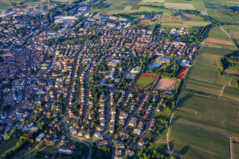 Aerial photograpy of Petronellastr in Bad Bergzabern in the state Rhineland-Palatinate, Germany