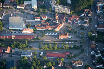 Station railway building of the Deutsche Bahn in Bad Bergzabern in the state Rhineland-Palatinate