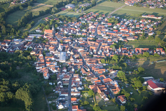 Town View of the streets and houses of the residential areas in Billigheim-Ingenheim in the state Rhineland-Palatinate