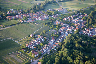Oblique view of District Ingenheim in Billigheim-Ingenheim in the state Rhineland-Palatinate, Germany