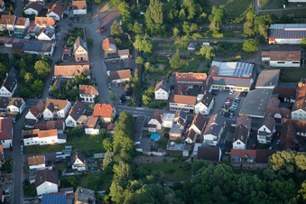 District Ingenheim in Billigheim-Ingenheim in the state Rhineland-Palatinate, Germany out of the air