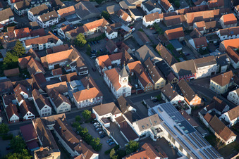 District Ingenheim in Billigheim-Ingenheim in the state Rhineland-Palatinate, Germany from the plane