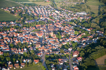 Oblique view of District Billigheim in Billigheim-Ingenheim in the state Rhineland-Palatinate, Germany