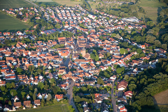 District Billigheim in Billigheim-Ingenheim in the state Rhineland-Palatinate, Germany from above